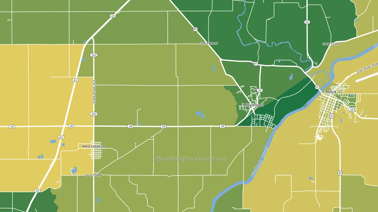 Williamsport, IN block-group voter-turnout map