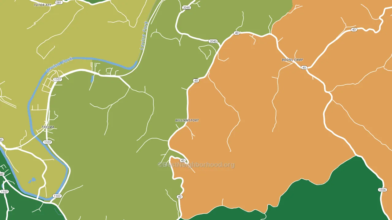 Williamsport, KY block-group voter-turnout map