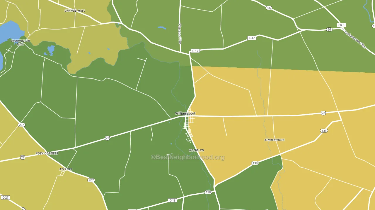 Williamsport, OH block-group voter-turnout map