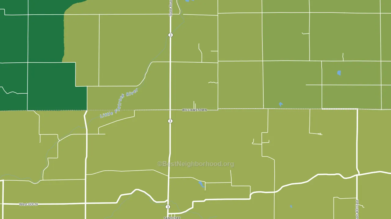 Williamstown, IN block-group voter-turnout map