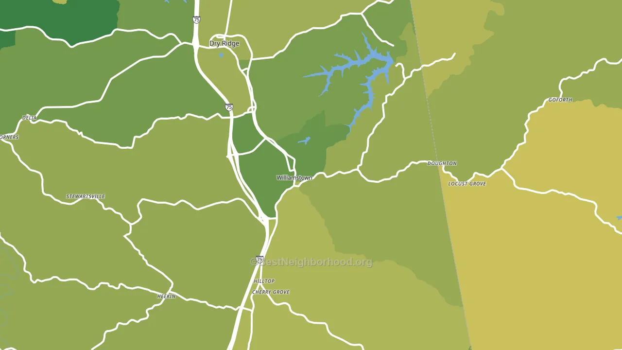 Williamstown, KY block-group voter-turnout map