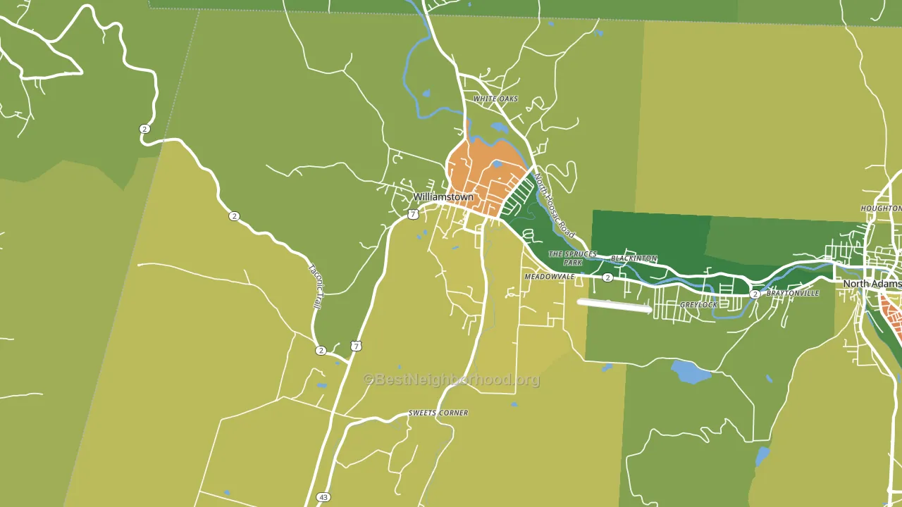 Williamstown, MA block-group voter-turnout map