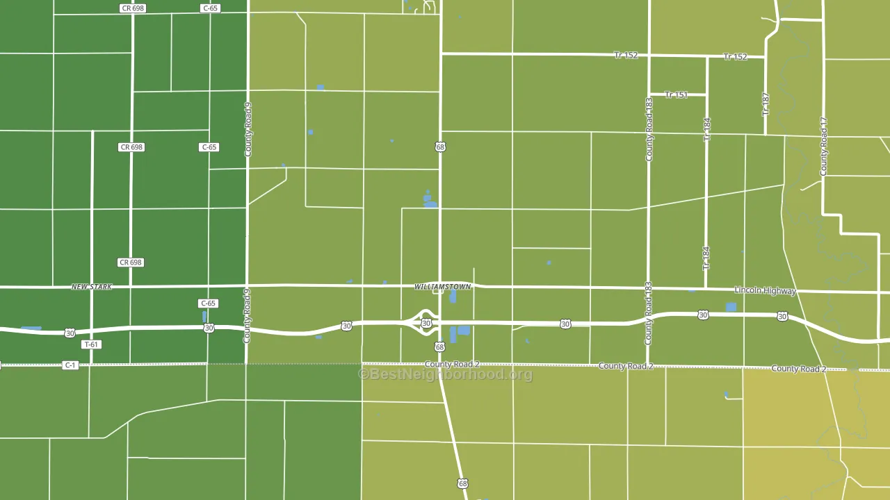 Williamstown, OH block-group voter-turnout map