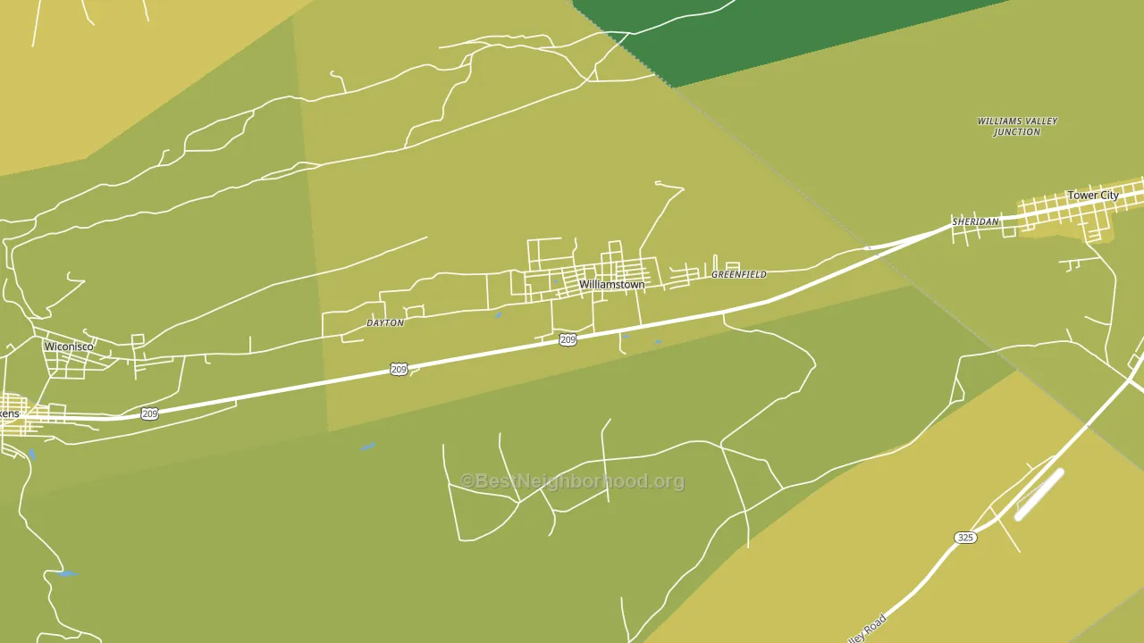 Williamstown, PA block-group voter-turnout map