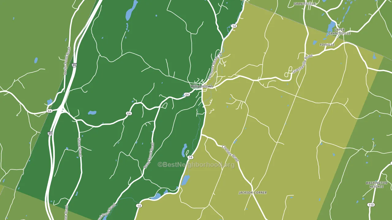 Williamstown, VT block-group voter-turnout map
