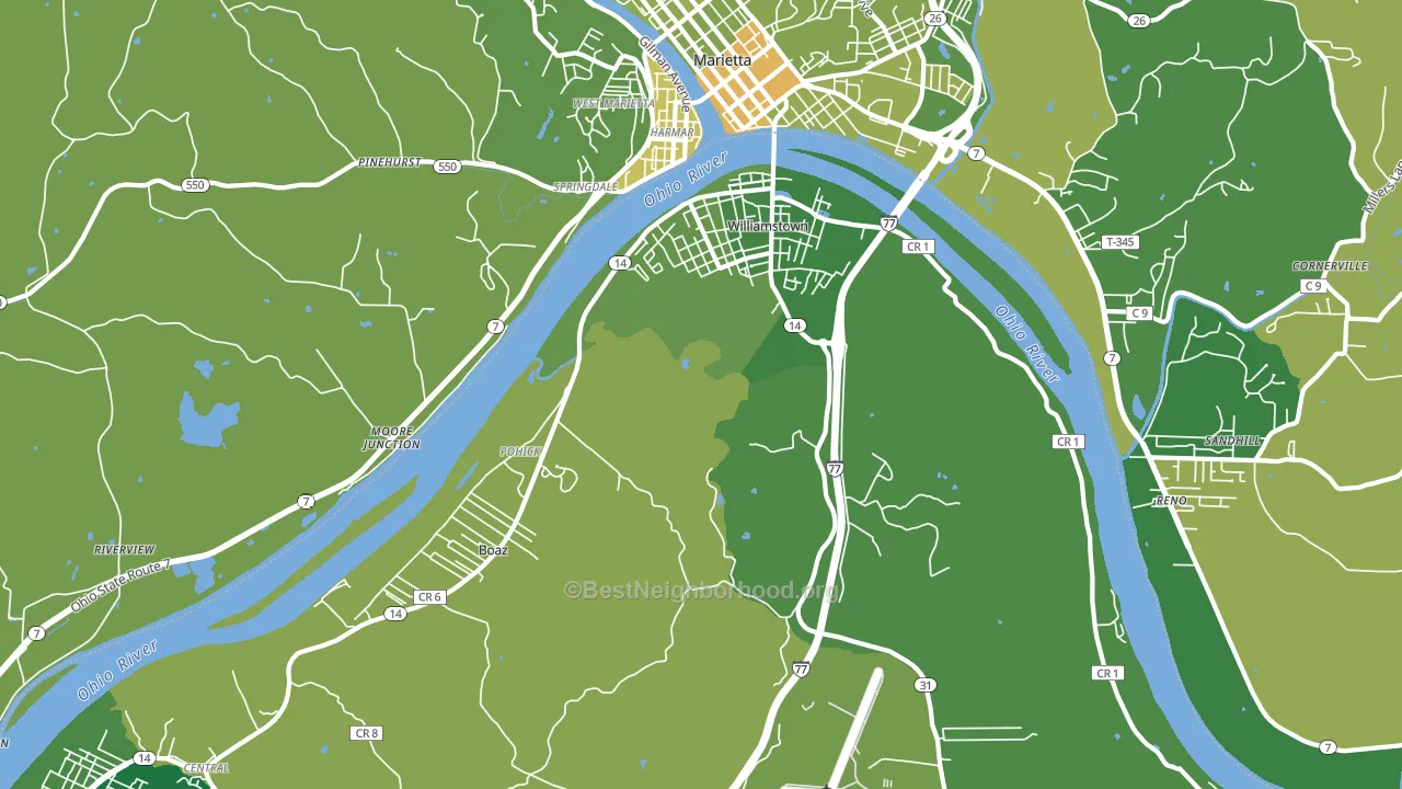 Williamstown, WV block-group voter-turnout map
