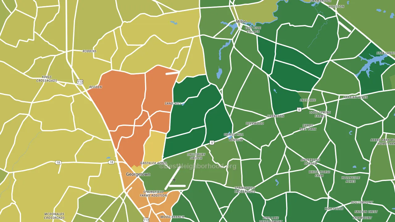 Williamsville, DE block-group voter-turnout map