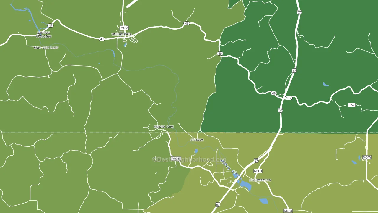 Williamsville, MO block-group voter-turnout map