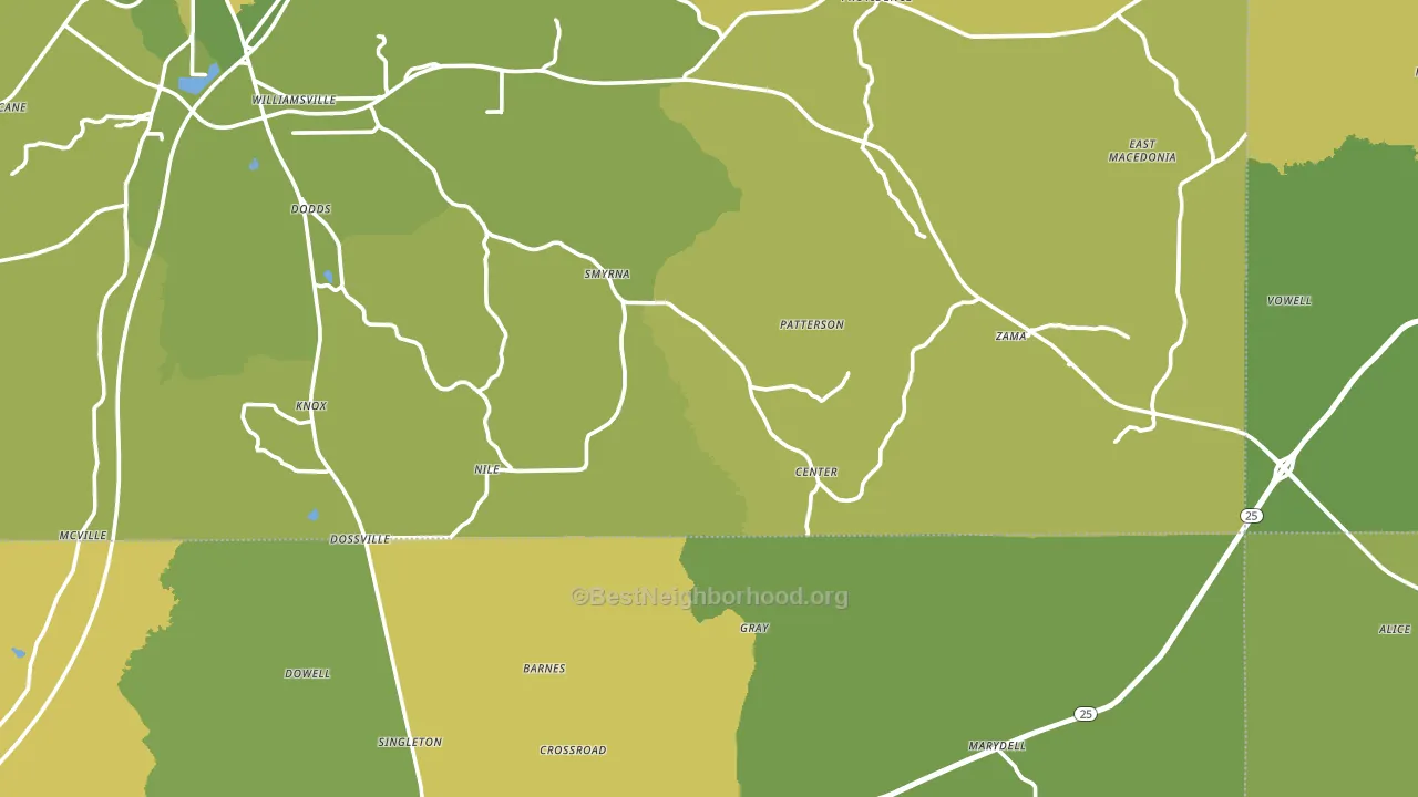 Williamsville, MS block-group voter-turnout map