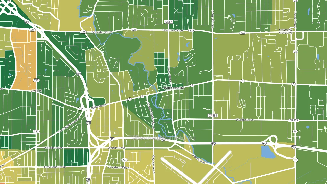 Williamsville, NY block-group voter-turnout map