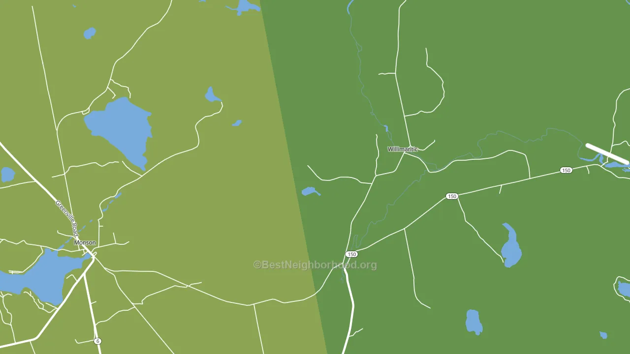 Willimantic, ME block-group voter-turnout map