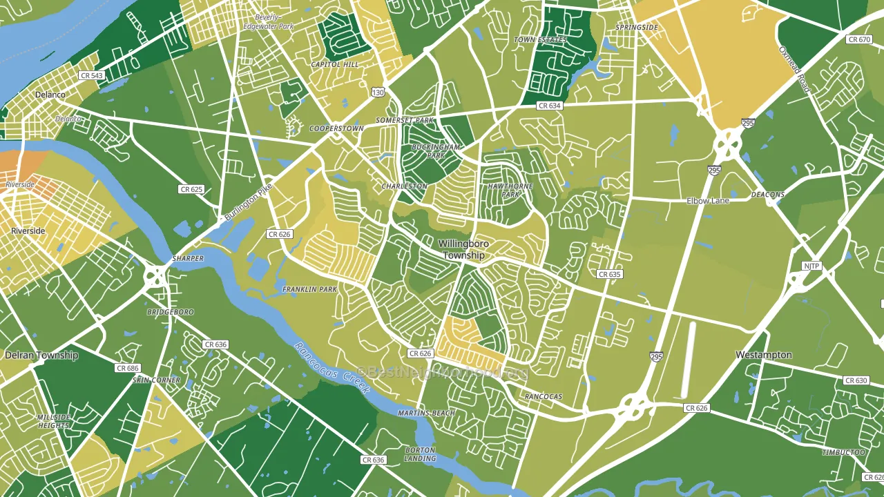 Willingboro, NJ block-group voter-turnout map
