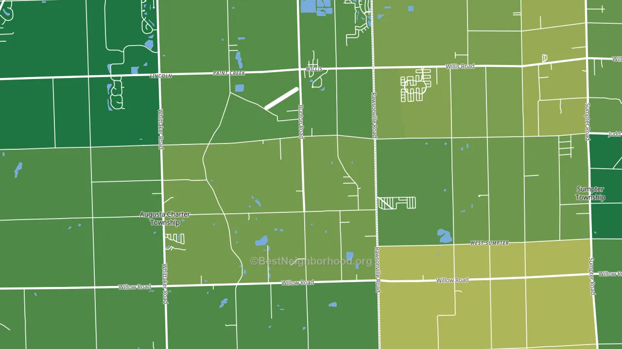 Willis, MI block-group voter-turnout map