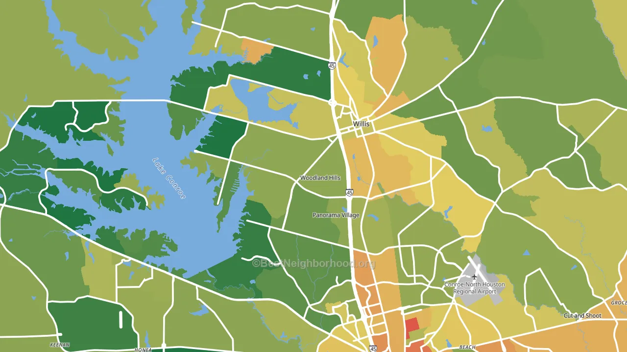 Willis, TX block-group voter-turnout map