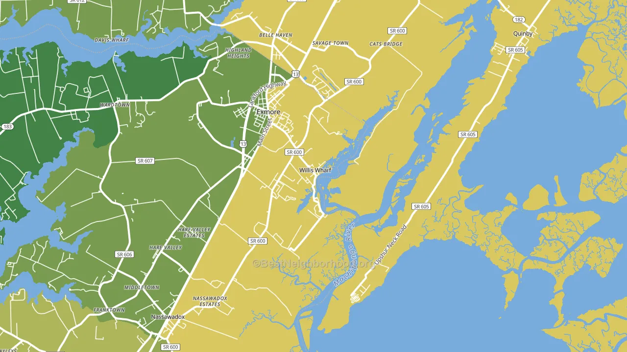 Willis Wharf, VA block-group voter-turnout map