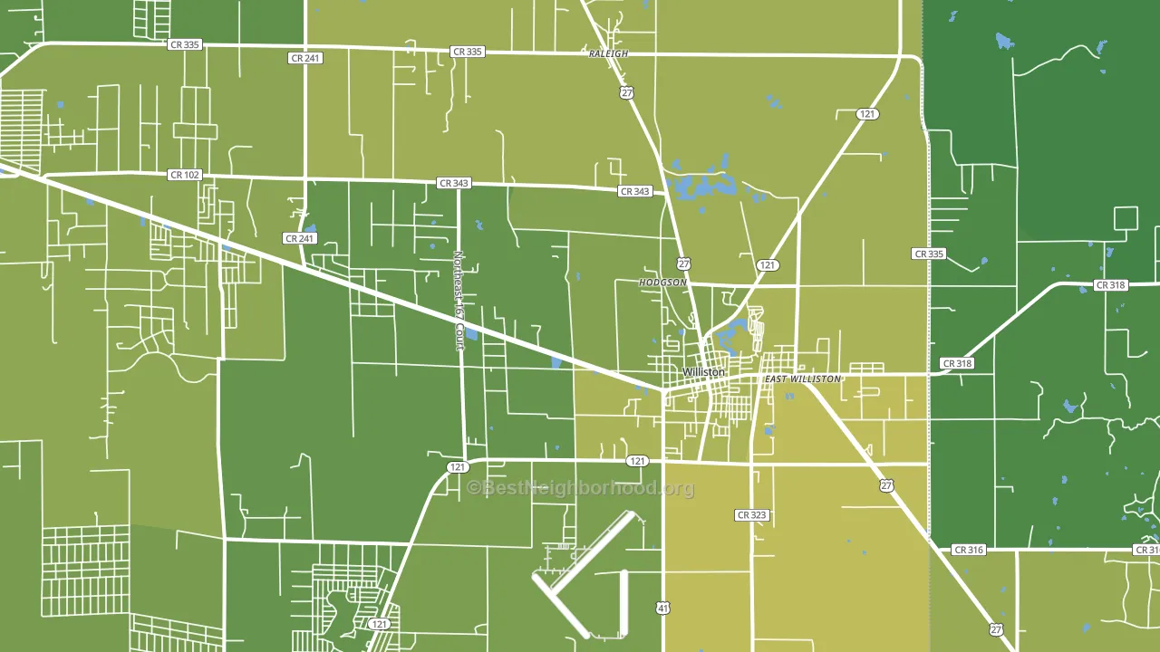 Williston, FL block-group voter-turnout map