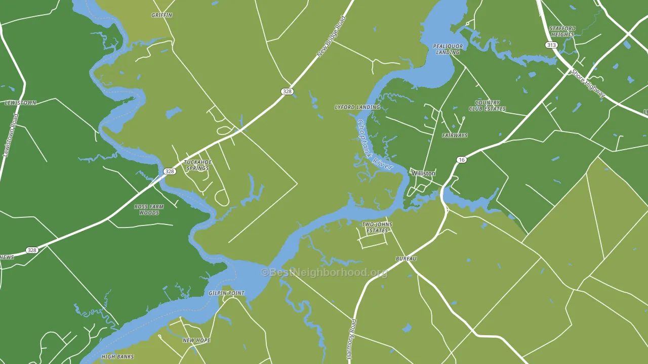 Williston, MD block-group voter-turnout map