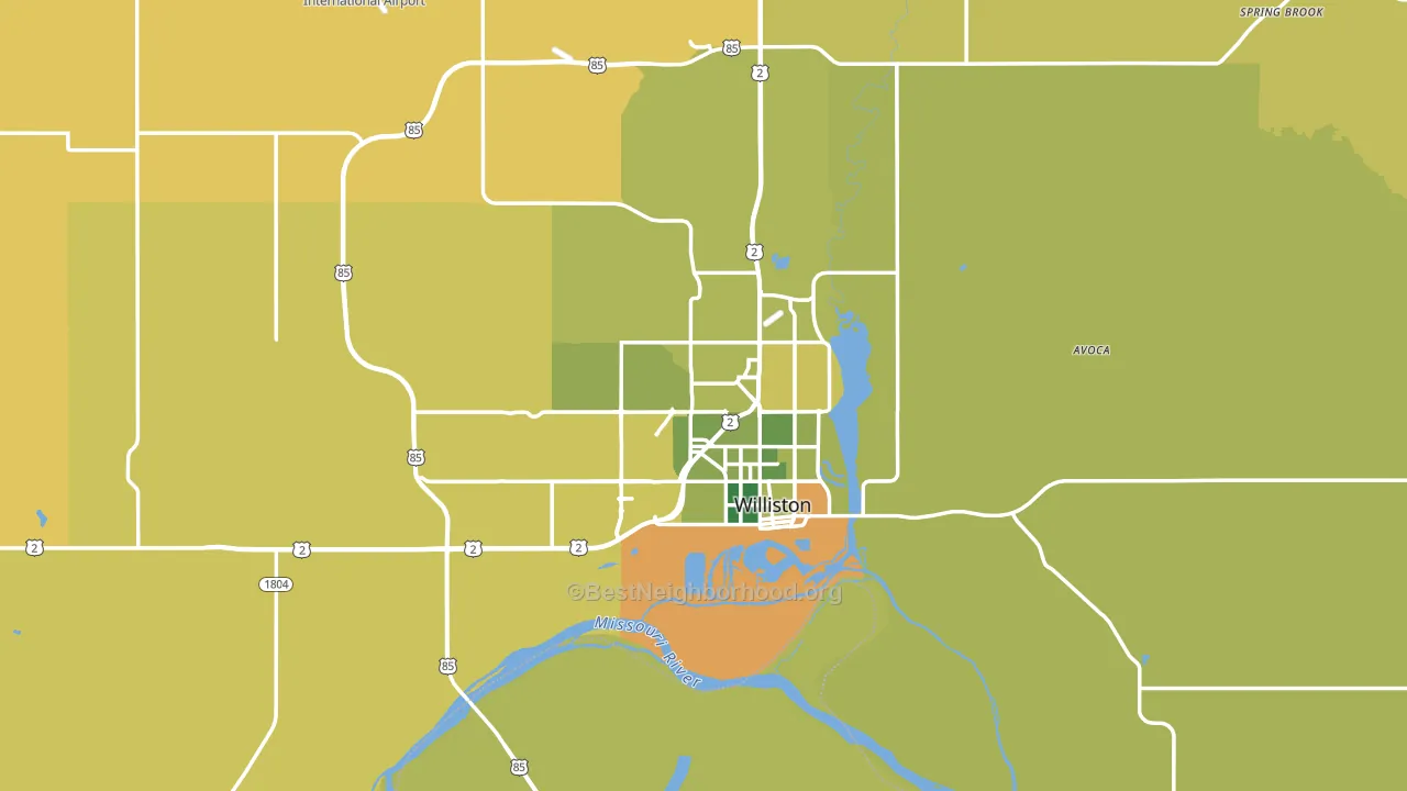 Williston, ND block-group voter-turnout map