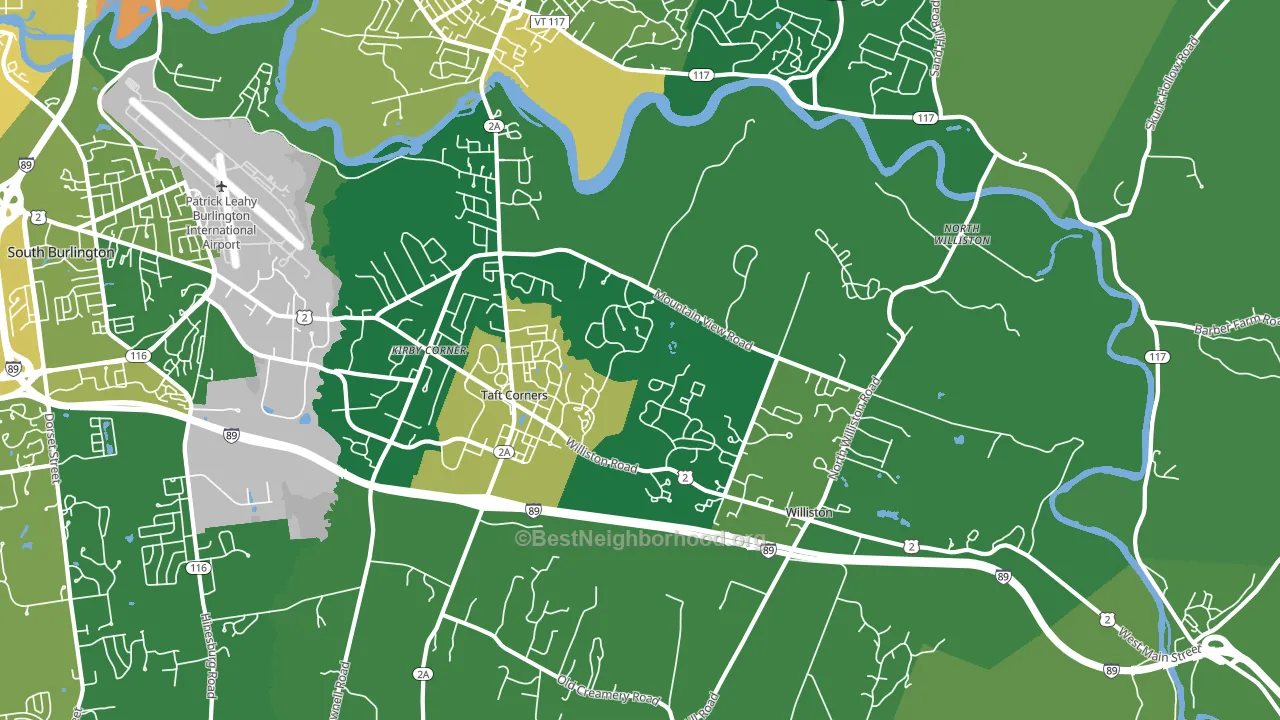 Williston North, Williston, VT block-group voter-turnout map