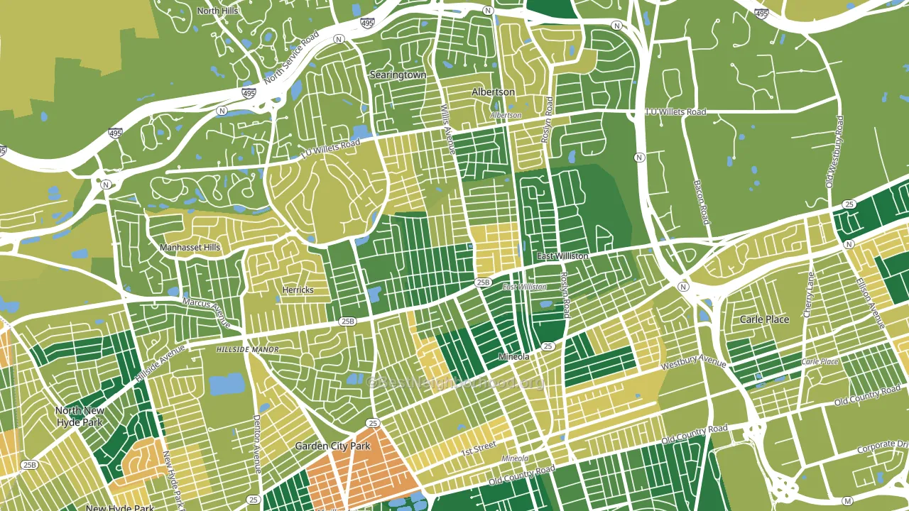 Williston Park, NY block-group voter-turnout map