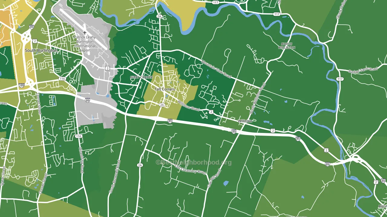 Williston, VT block-group voter-turnout map