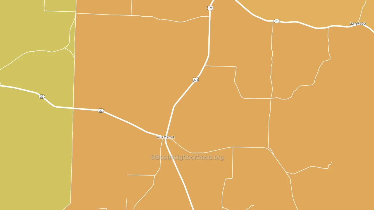 Willisville, AR block-group voter-turnout map