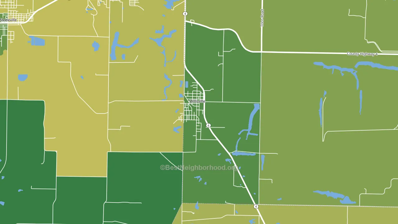 Willisville, IL block-group voter-turnout map