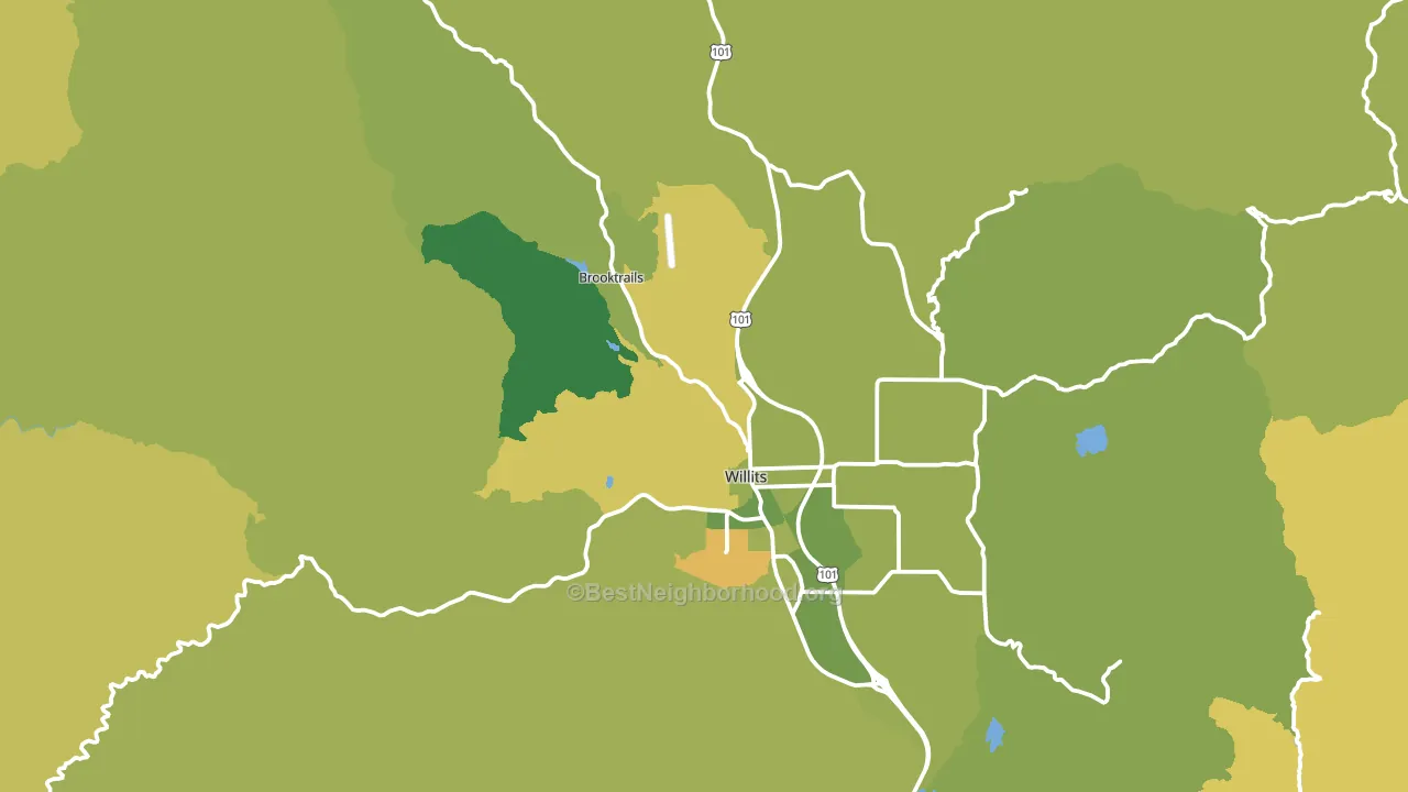 Willits, CA block-group voter-turnout map
