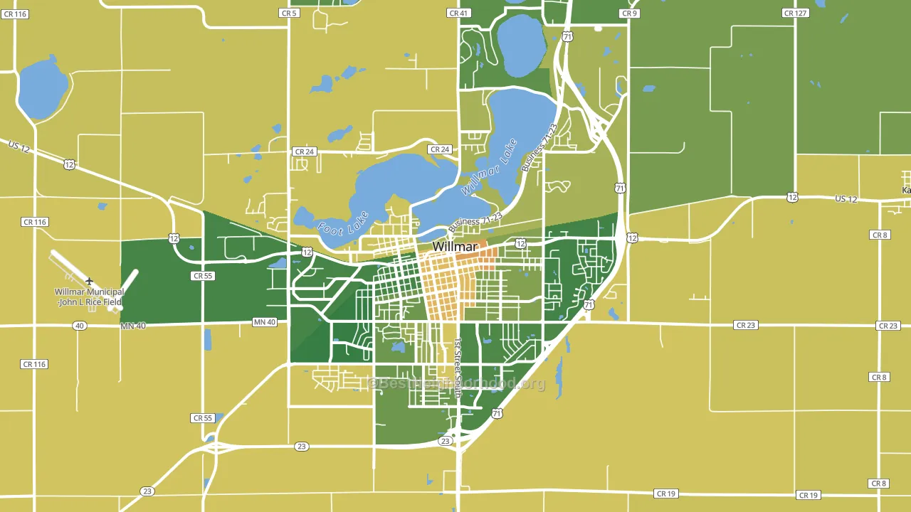 Willmar, MN block-group voter-turnout map