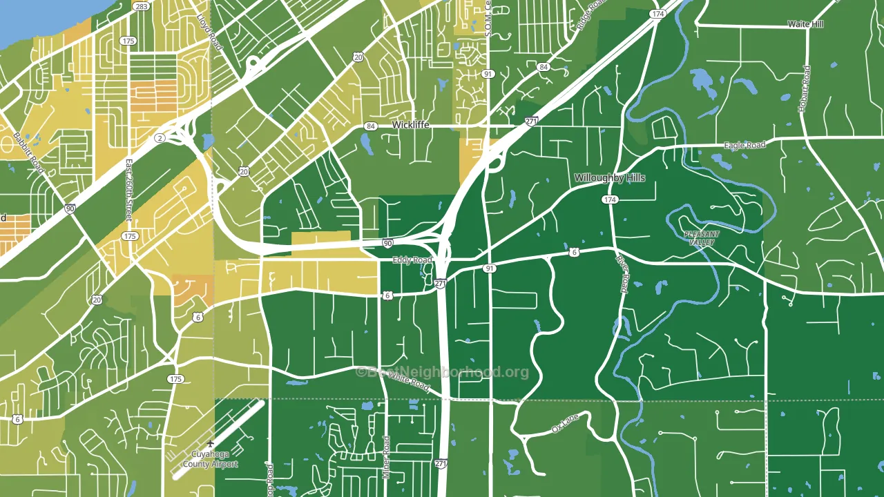 Willoughby Hills, OH block-group voter-turnout map