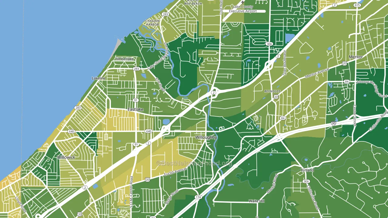 Willoughby, OH block-group voter-turnout map