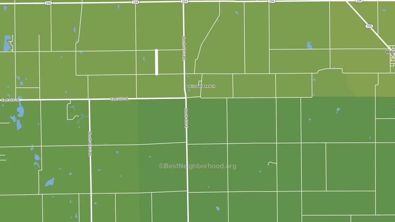 Willow Branch, IN block-group voter-turnout map