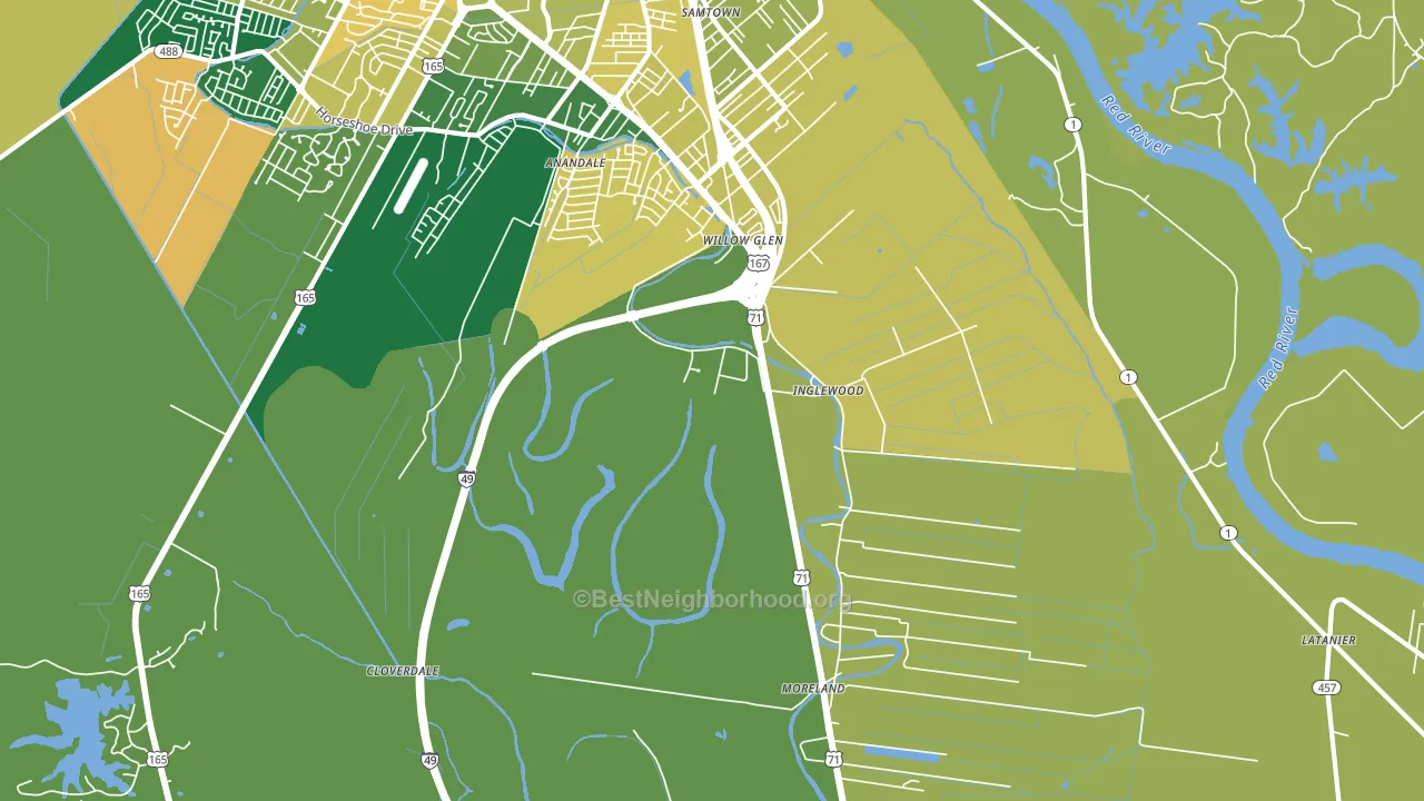 Willow Glen, LA block-group voter-turnout map