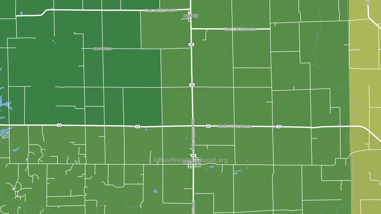 Willow Hill, IL block-group voter-turnout map