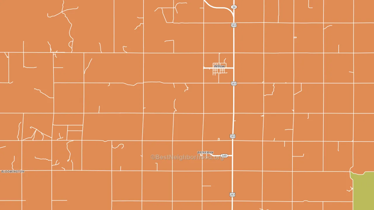 Willow, OK block-group voter-turnout map