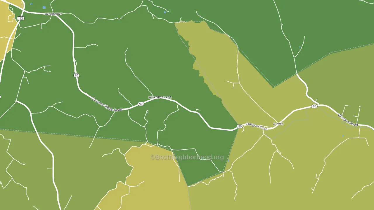 Willow Shade, KY block-group voter-turnout map