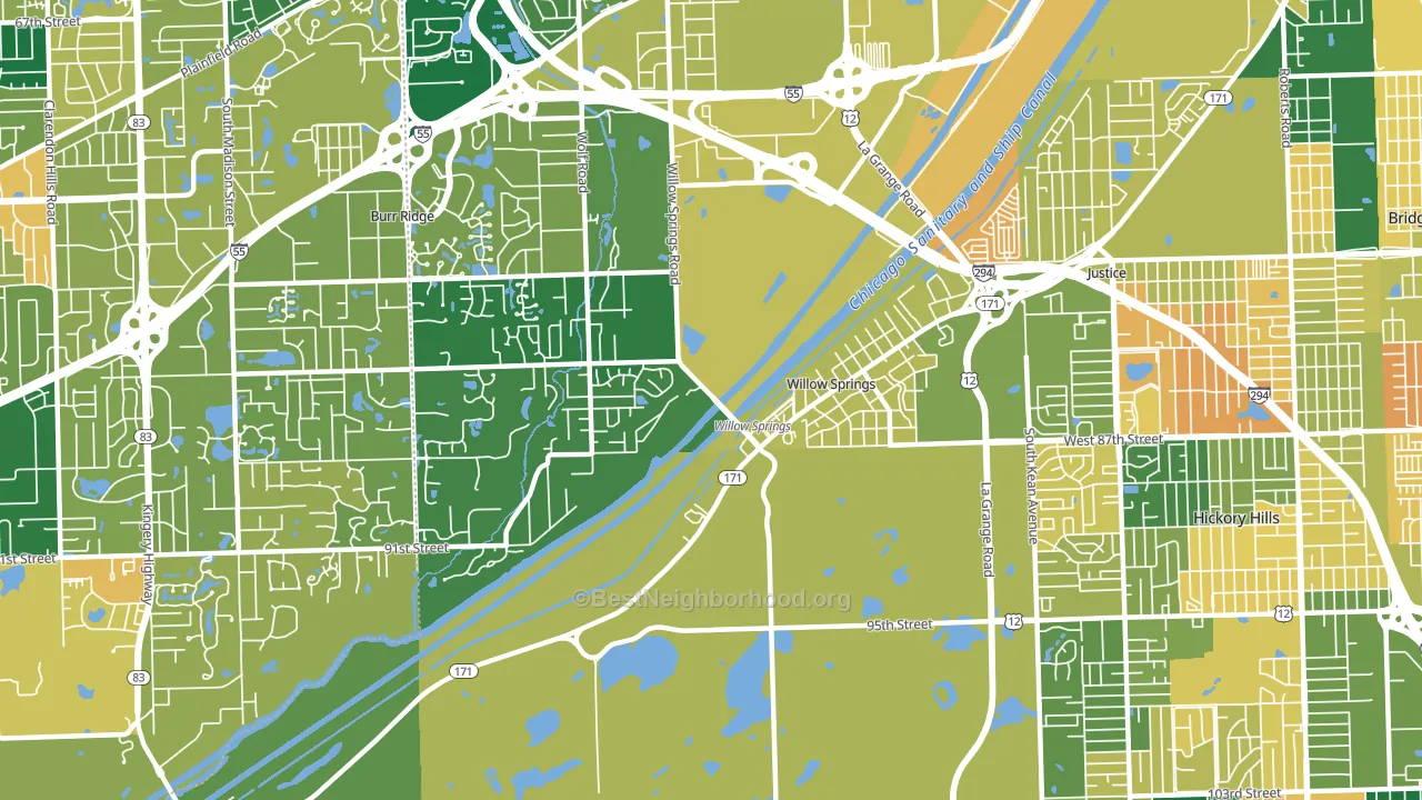 Willow Springs, IL block-group voter-turnout map