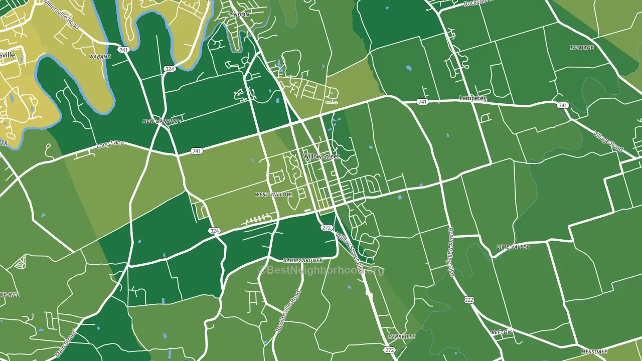 Willow Street, PA block-group voter-turnout map