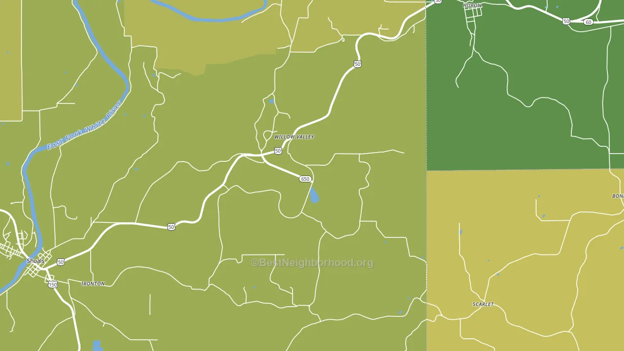 Willow Valley, IN block-group voter-turnout map