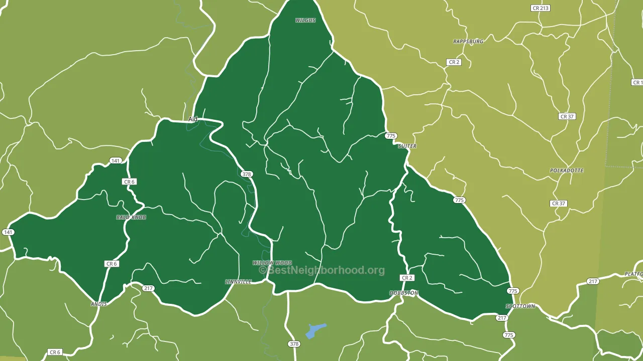 Willow Wood, OH block-group voter-turnout map