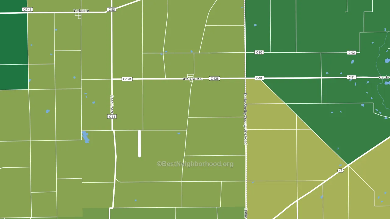 Willowdell, OH block-group voter-turnout map