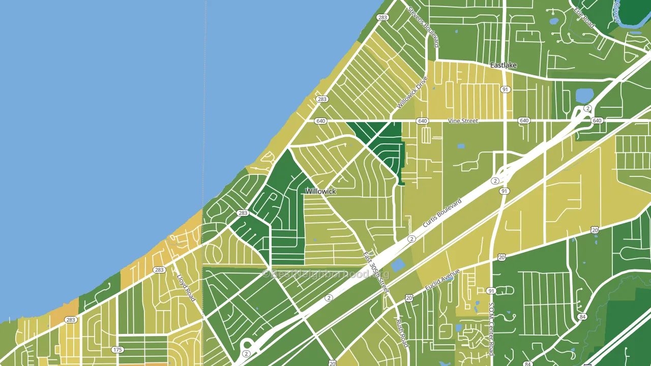 Willowick, OH block-group voter-turnout map