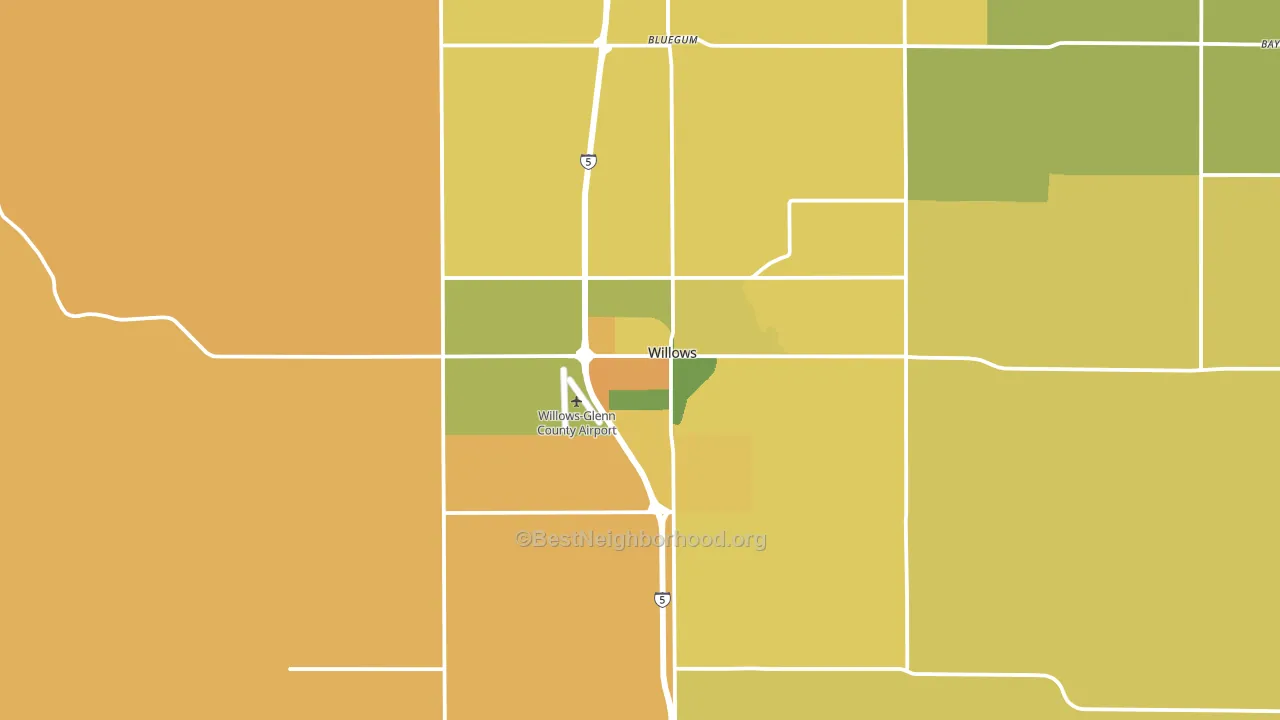 Willows, CA block-group voter-turnout map