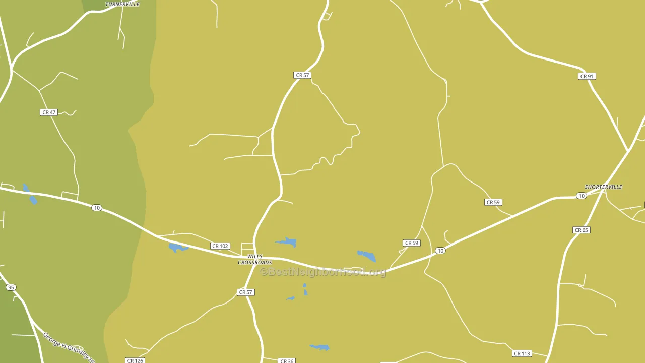 Wills Crossroads, AL block-group voter-turnout map