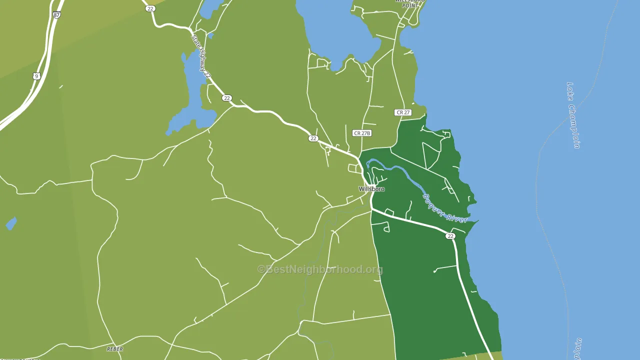 Willsboro, NY block-group voter-turnout map