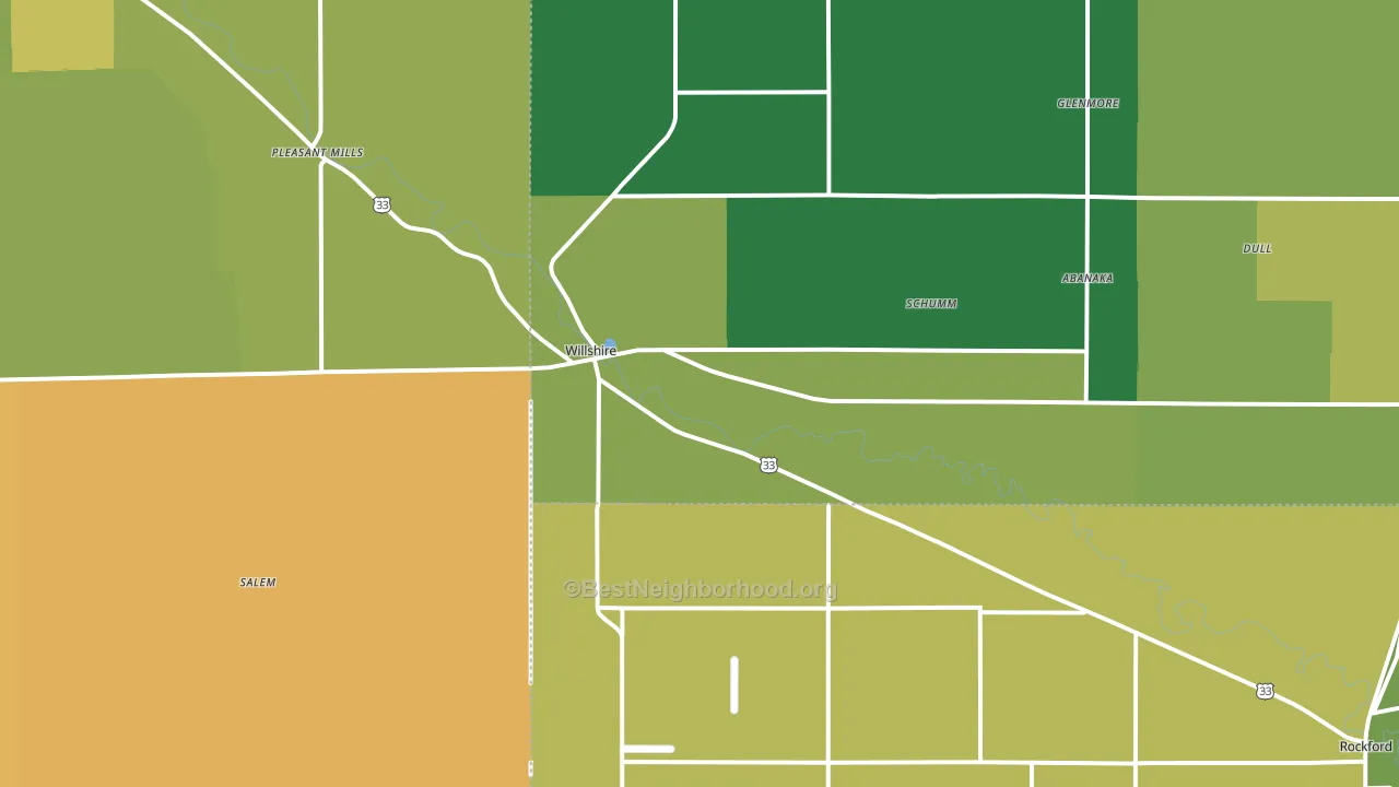 Willshire, OH block-group voter-turnout map