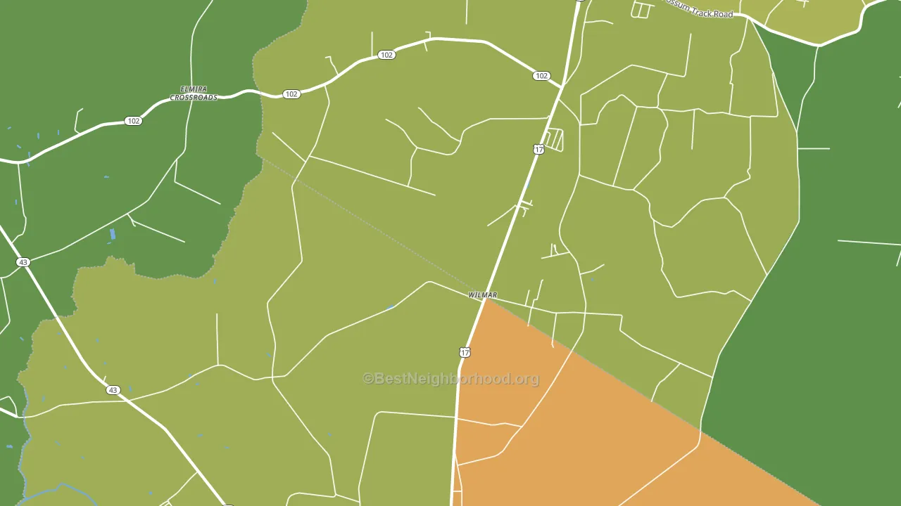 Wilmar, NC block-group voter-turnout map