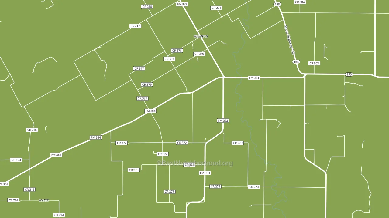 Wilmeth, TX block-group voter-turnout map