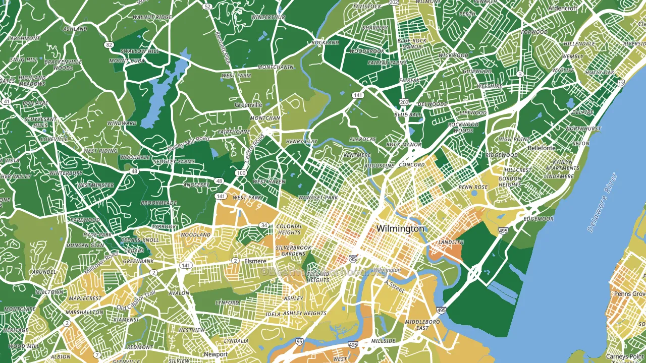 Wilmington, DE block-group voter-turnout map