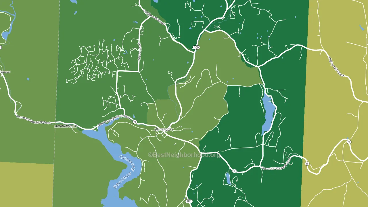 Wilmington, VT block-group voter-turnout map